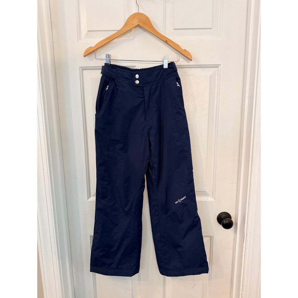Free Country Boys Navy Blue Insulated Snow Pants Size L 10/12 Winter Ski